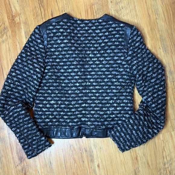 The Limited Tweed Crop Jacket Sz S Grey / Black - Picture 2 of 7
